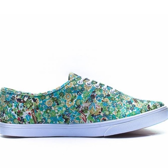 Vans Off the Wall “Ditsy Floral” in Pool Green Size 8 NWT - Picture 2 of 8